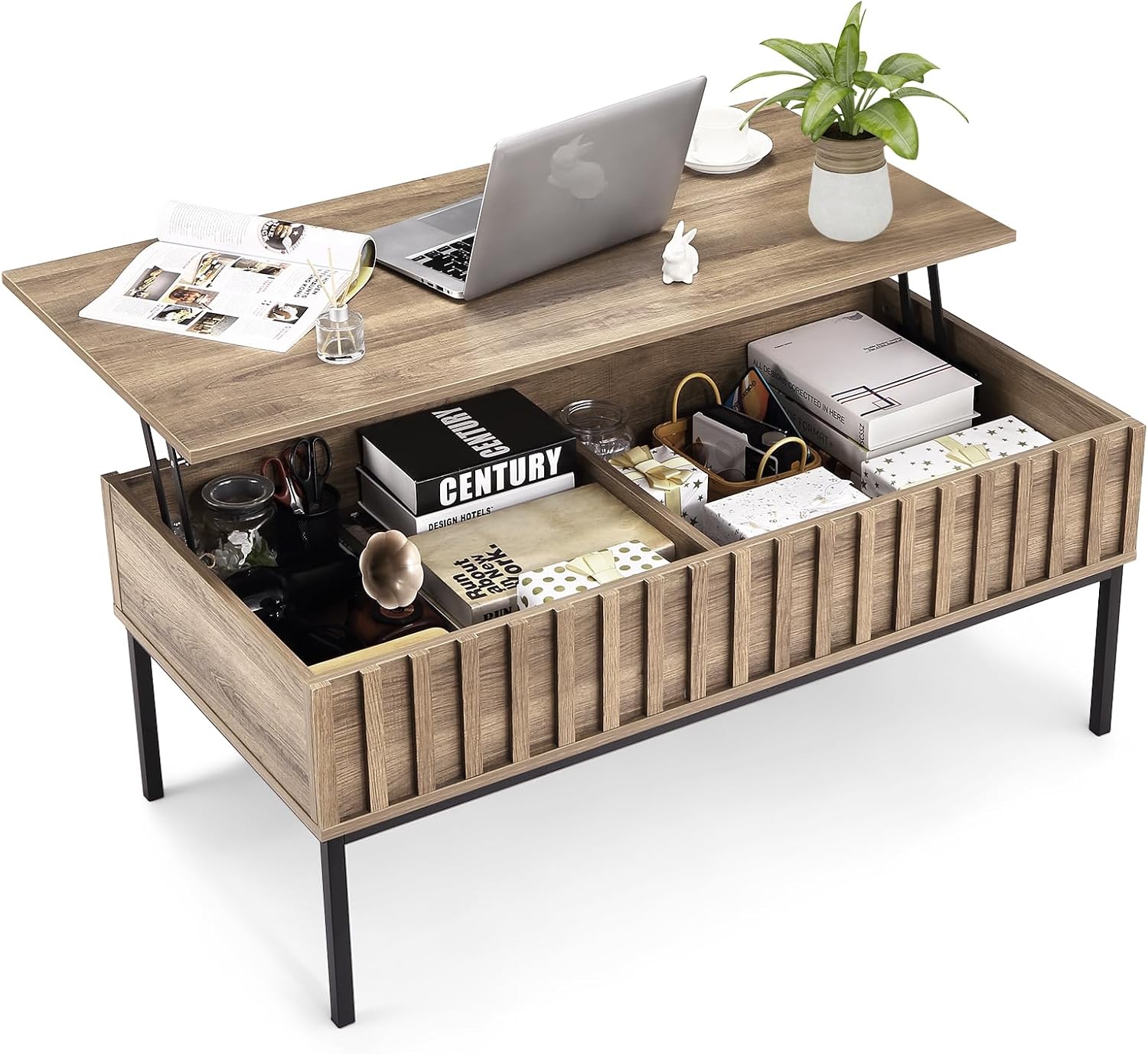 Office Furniture Removal - طاولة قهوة خشبية قابلة للرفع مع