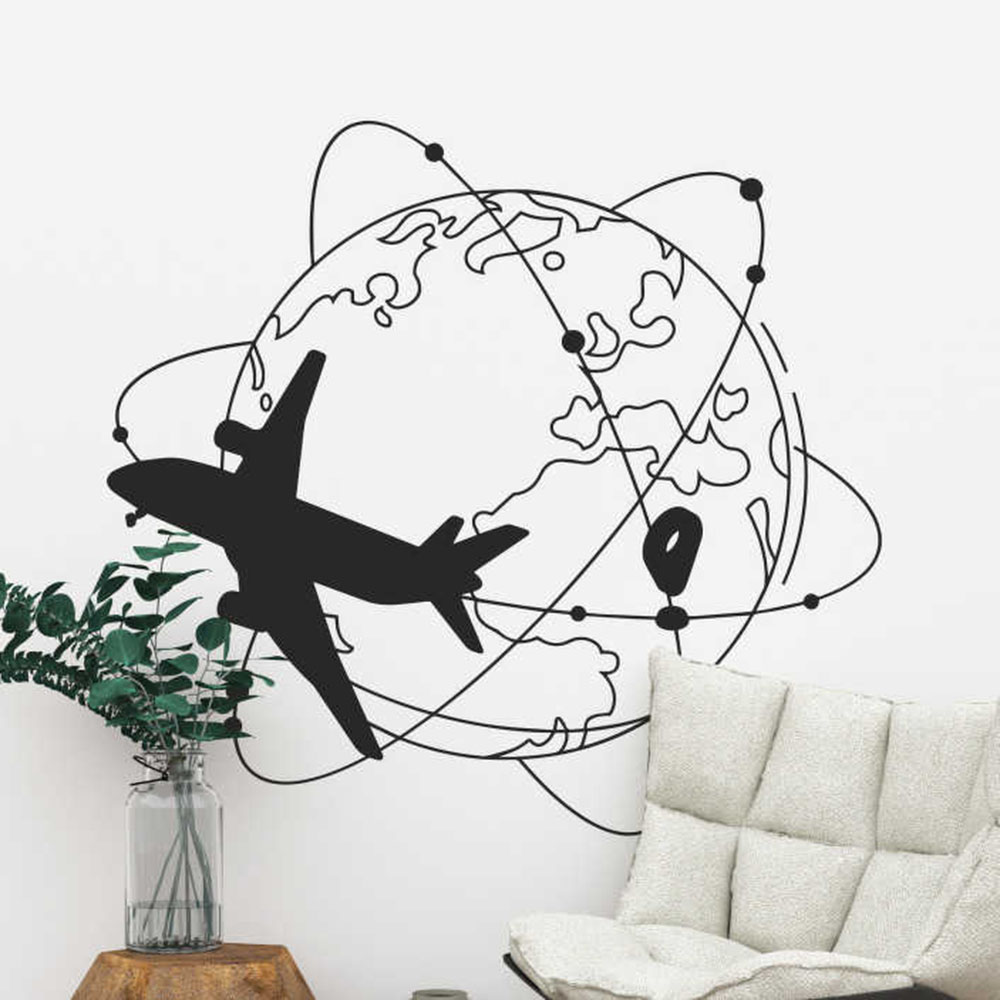 Office Furniture World - ملصق حائط كبير للسفر على شكل