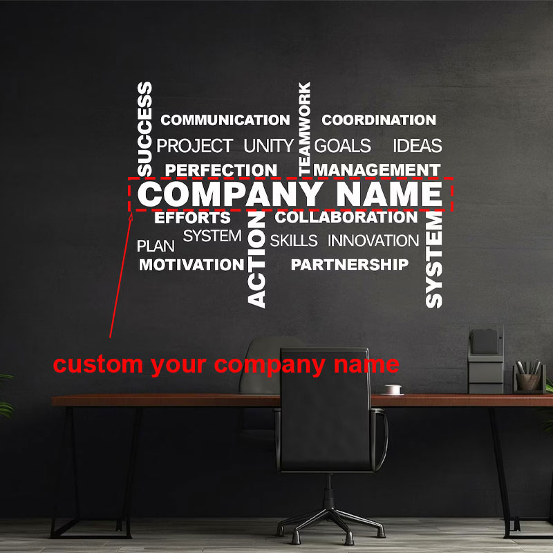 Office Furniture Names - تخصيص اسم العمل الجدار ملصق الفينيل