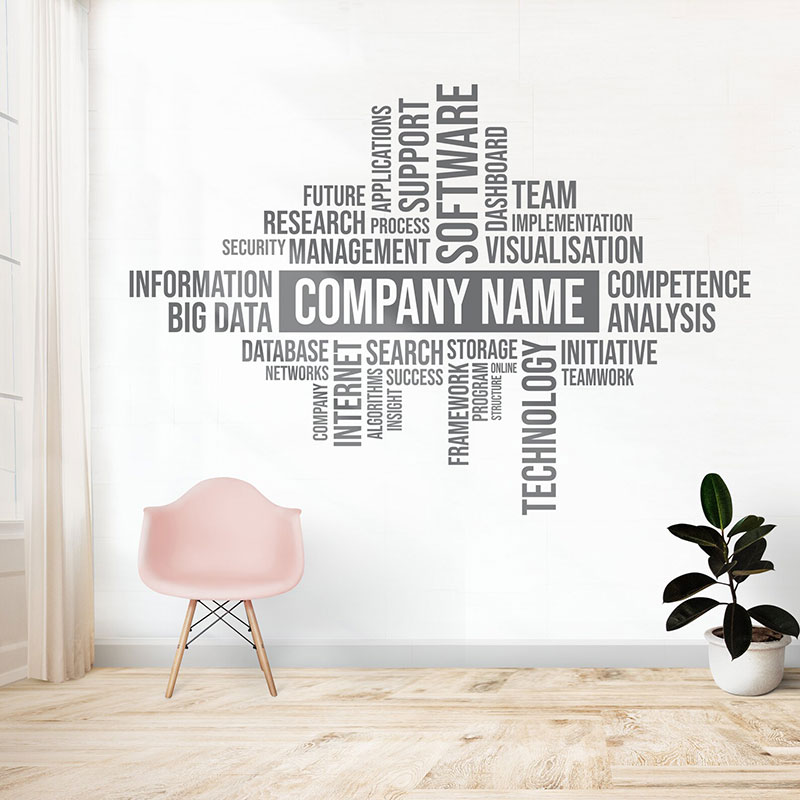 ملصق حائط مخصص باسم العمل، ديك - مراجعة Office Furniture Names وسعره