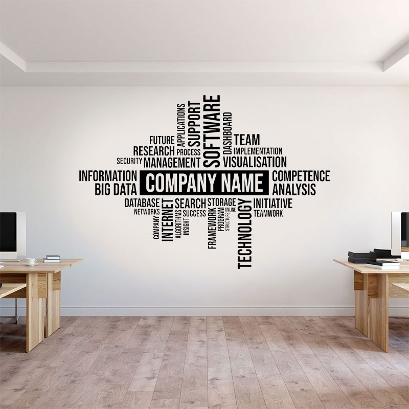 ملصق حائط مخصص باسم العمل، ديك - مراجعة Office Furniture Names وسعره