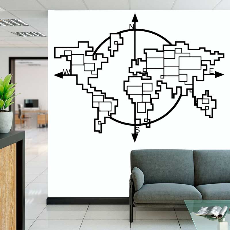 هندسية خريطة العالم البوصلة ال - مراجعة Office Furniture World وسعره